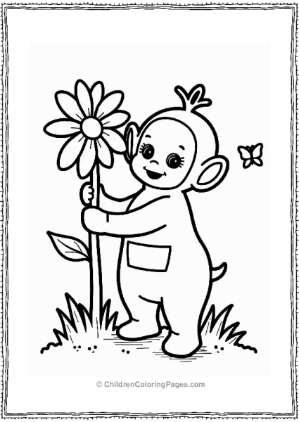 Teletubbies Tinky Winky With A Flower Free PDF Printable