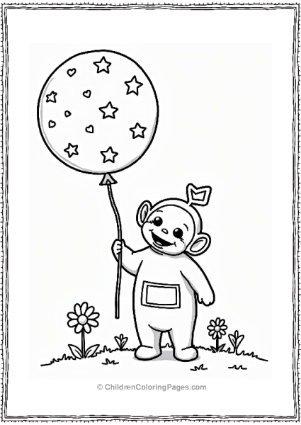 Teletubbies Tinky Winky With A Giant Balloon Free PDF Printable