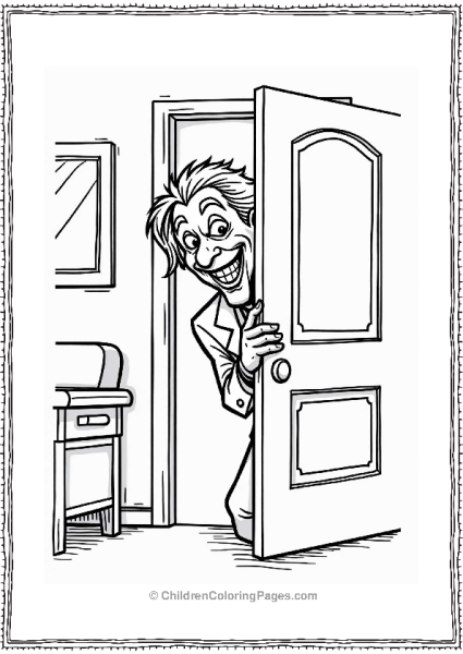 The Joker Peeking Behind A Door Free PDF Printable