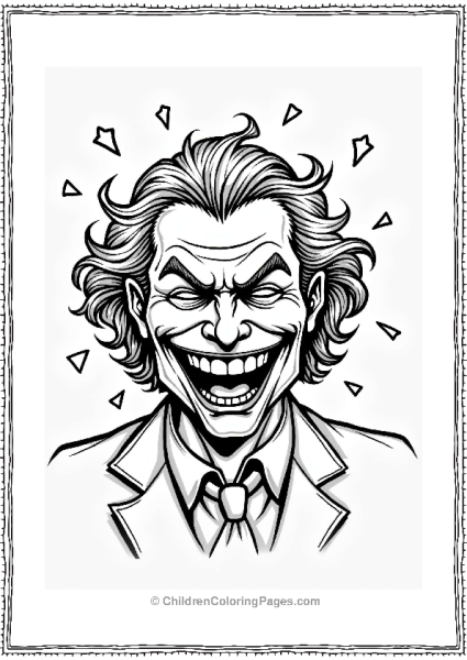 The Joker’s Laughing Face Illustration Free PDF Printable
