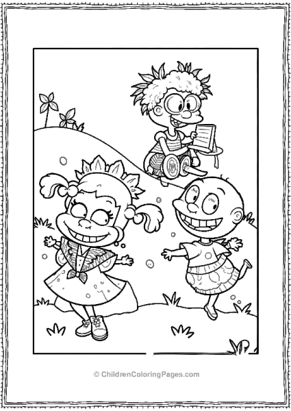 The Rugrats Trio Tommy Angelica And Chuckie In A Park Rugrats Free PDF Printable