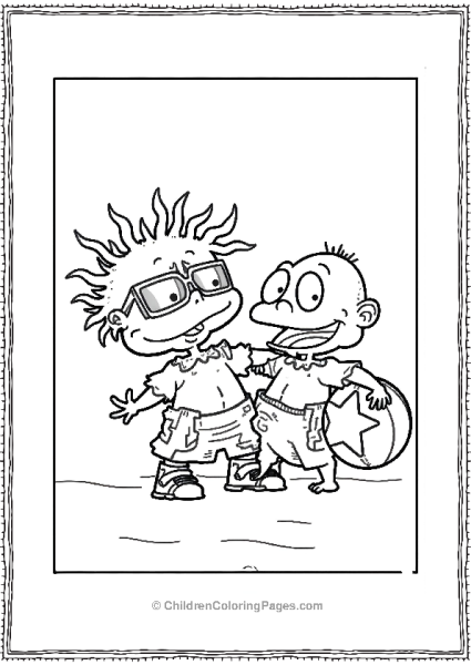 Tommy And Chuckie Playing Together Rugrats Free PDF Printable