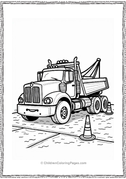 Tow Truck And Construction Vehicle Collaboration Free PDF Printable