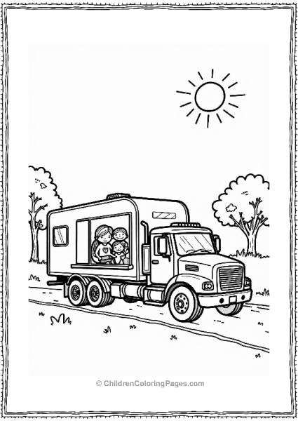 Tow Truck Assisting Family On Country Road Free PDF Printable