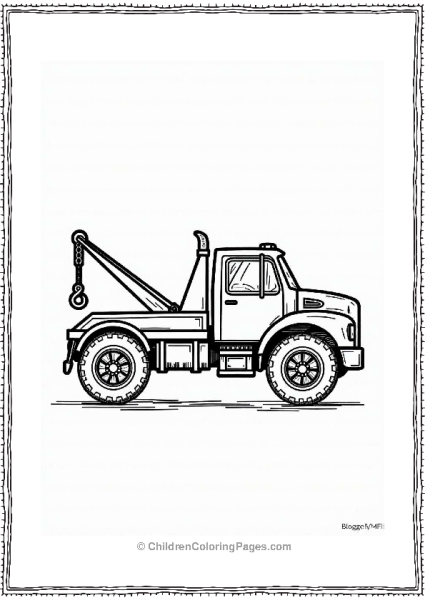 Tow Truck Winch Mechanism Illustration Free PDF Printable