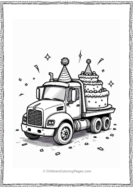 Tow Truck With A Big Cake Free PDF Printable