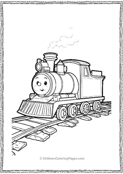 Toy Train With Tracks Free PDF Printable