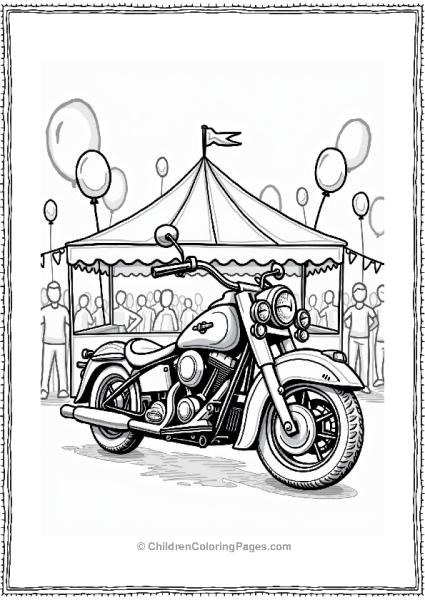 Traditional Motorcycle At Festival Free PDF Printable