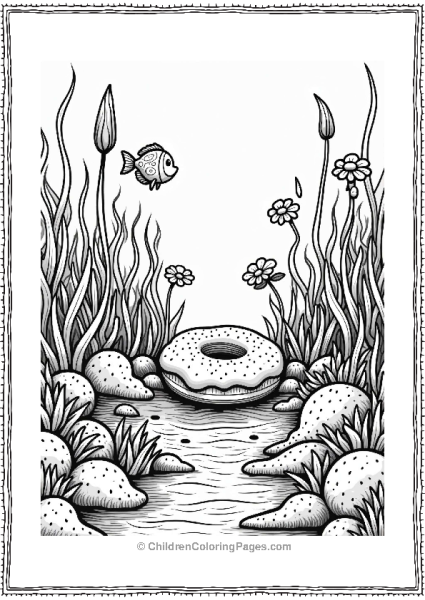 Underwater Donut Garden With Crab And Fish Free PDF Printable