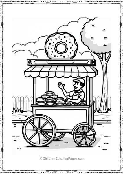 Vintage Donut Cart Scene Free PDF Printable