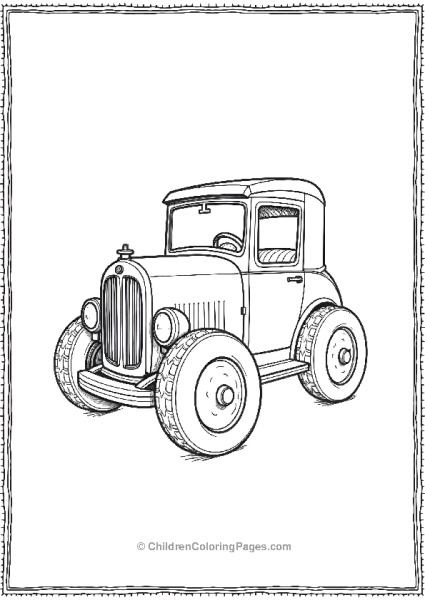 Vintage Toy Car With Large Wheels Free PDF Printable