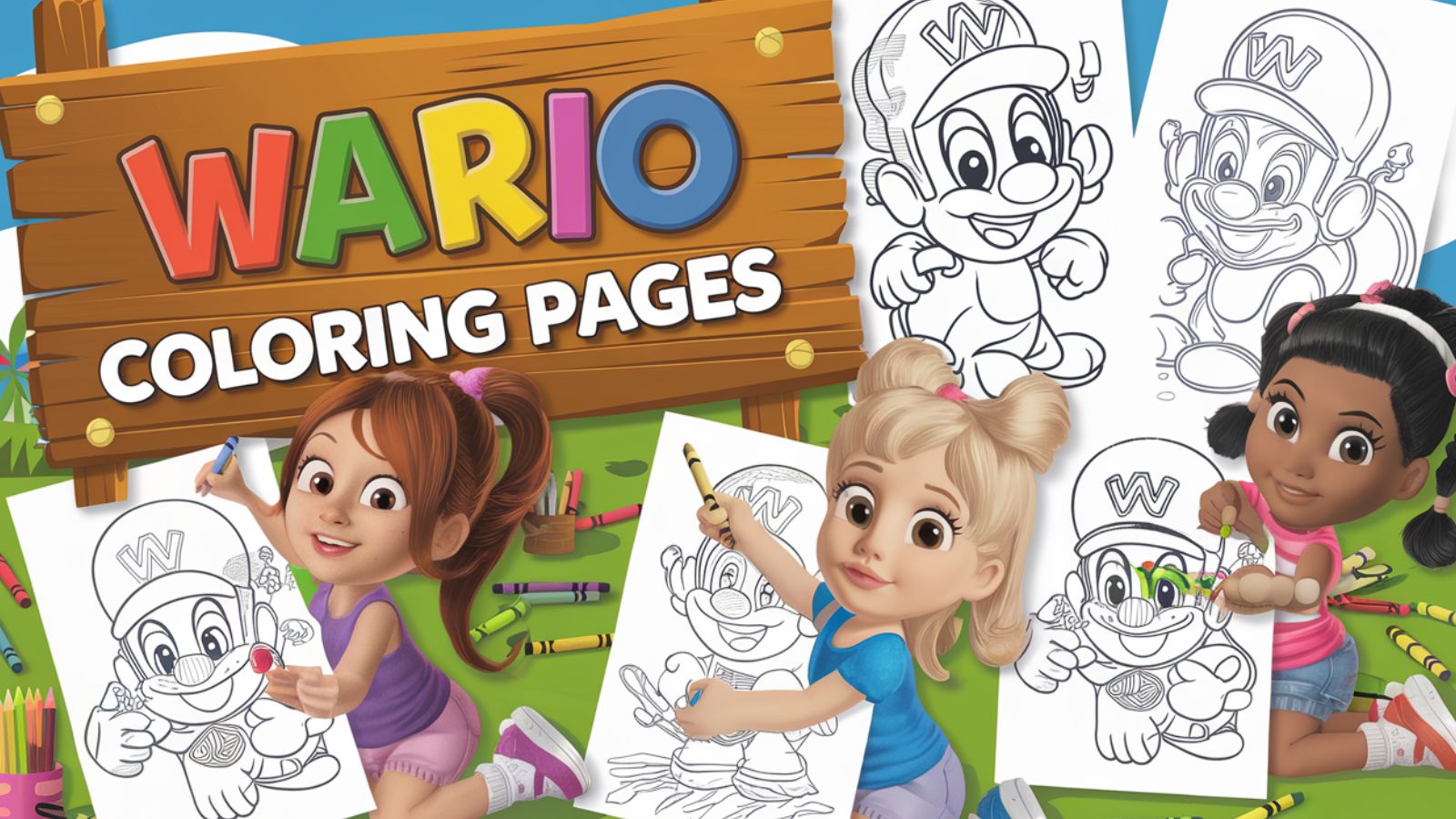 Wario Coloring Pages – Download Free PDF Printables For Kids 🎩💰😈🍄🎮💥