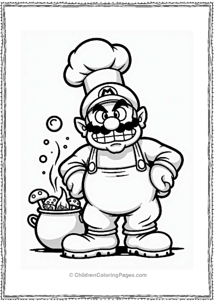 Wario The Chef With A Cooking Pot Free PDF Printable