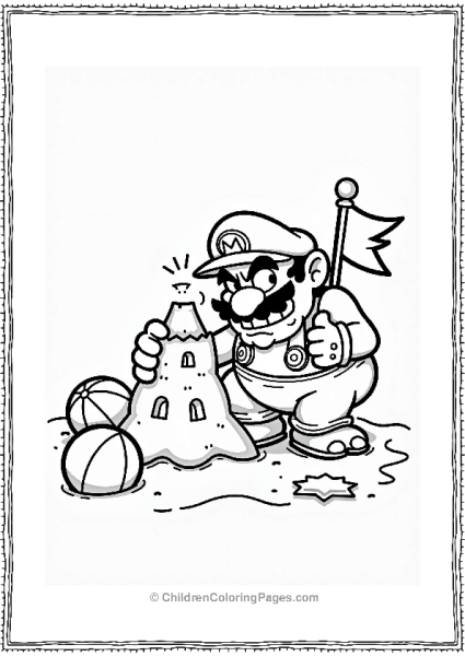 Wario’s Beach Sandcastle Fun Free PDF Printable