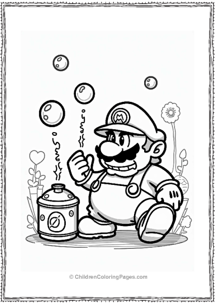 Wario’s Bubble Machine Scene Free PDF Printable