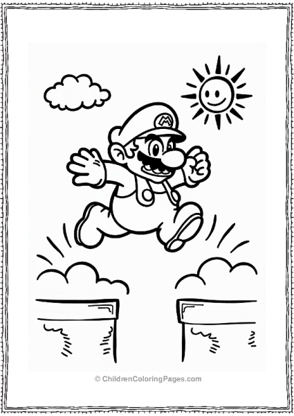 Wario’s Jumping Challenge Illustration Free PDF Printable