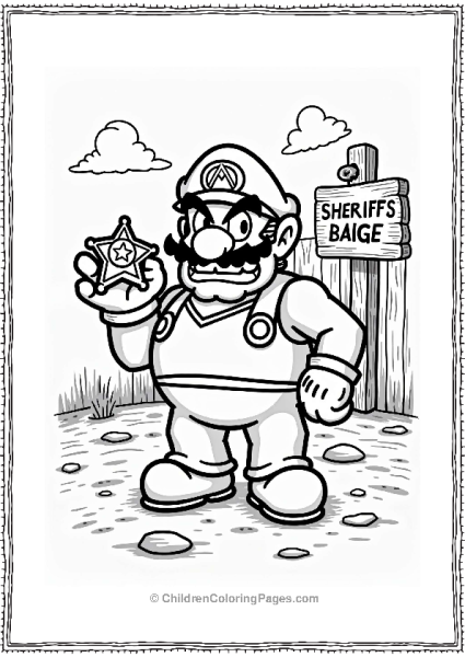 Wario S Sheriff Badge Display Free PDF Printable