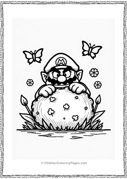 Wario’s Sneaky Plan In A Pixelated Landscape Free PDF Printable