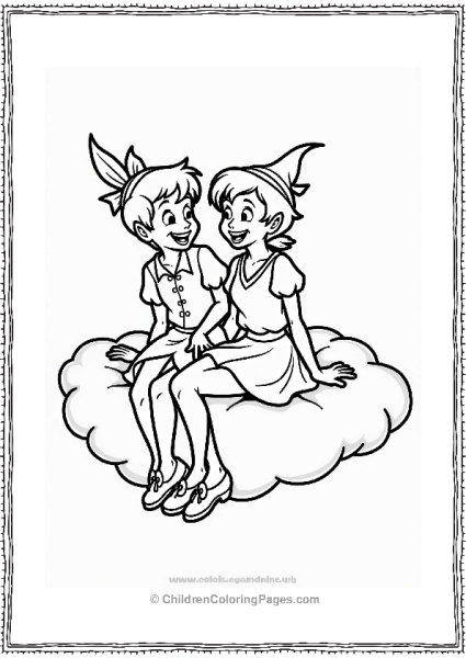 Wendy And Peter Pan On A Cloud Free PDF Printable