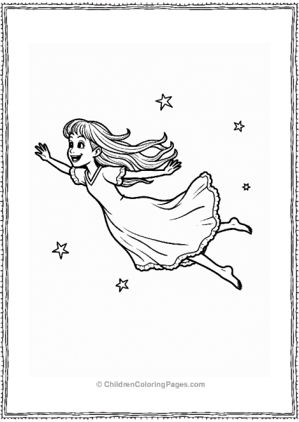 Peter Pan Wendy Darling Soaring In The Night Sky Free PDF Printable