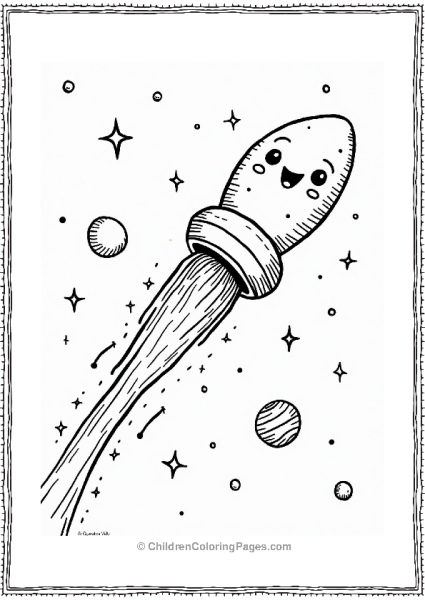 Whimsical Comet In The Solar System Free PDF Printable