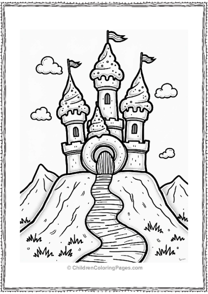 Whimsical Donut Castle On Candy Mountain Free PDF Printable