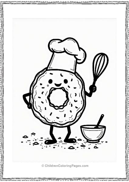 Whimsical Donut Chef Character Free PDF Printable