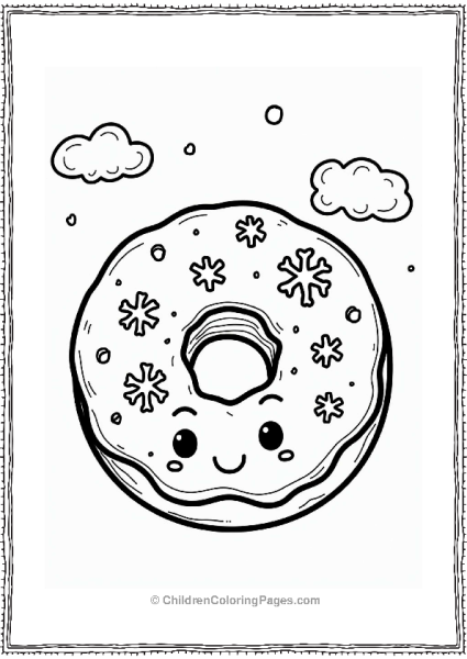 Winter Snowflake Donut Free PDF Printable