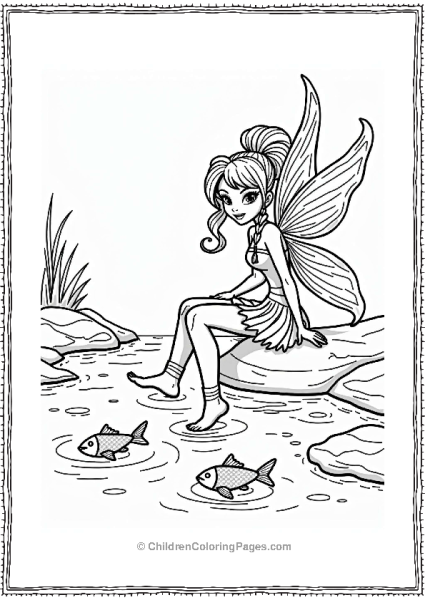 Winx Club Bloom Fairy By A Sparkling Stream Free PDF Printable