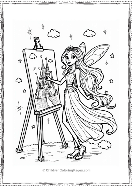 Winx Club Bloom Painting A Magical Castle Free PDF Printable