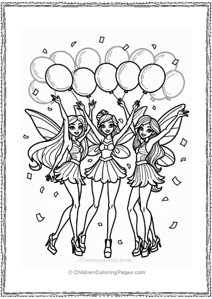 Winx Club Celebration With Balloons Free PDF Printable