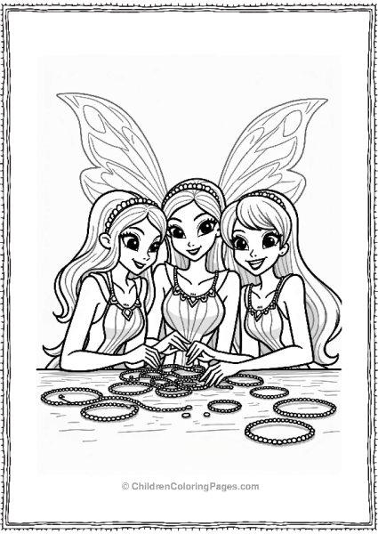 Winx Club Crafting Colorful Bracelets Together Free PDF Printable