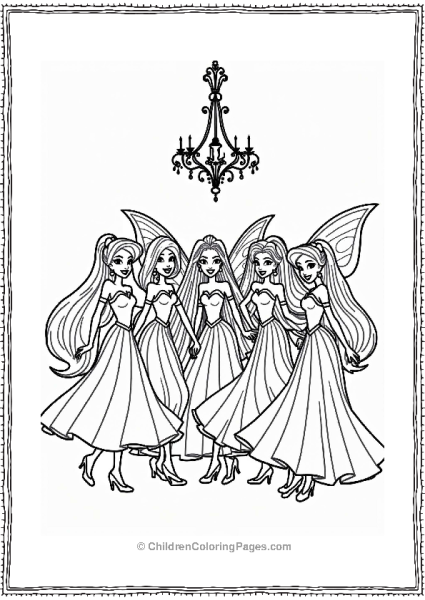 Winx Club Elegant Winx Fairies At The Ball Free PDF Printable