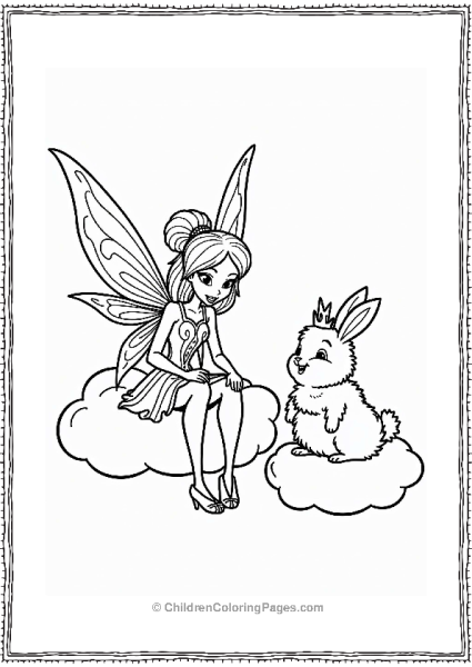 Winx Club Fairy And Enchanted Rabbit On A Cloud Free PDF Printable