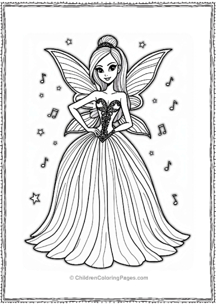 Winx Club Fairy In A Glamorous Ball Gown Free PDF Printable