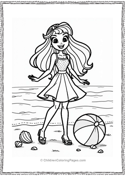 Winx Club Stella Enjoying Summer At The Beach Free PDF Printable