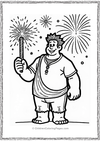 Wreck It Ralph Celebrates Fourth Of July Free PDF Printable