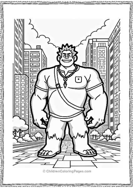 Wreck It Ralph In A Pixelated City Free PDF Printable