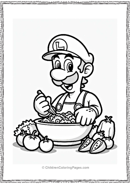 Cooking With Luigi Mixing A Salad Free PDF Printable