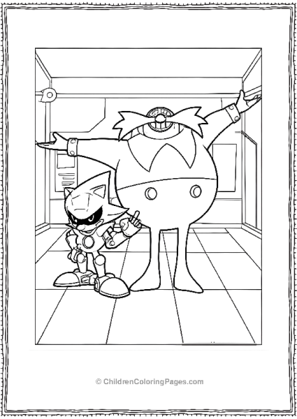 Dr Eggman With A Big Smile And Metal Sonic Free PDF Printable