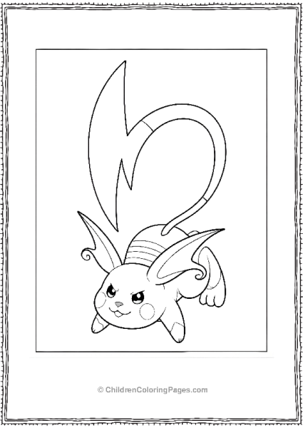 Easy To Color Raichu Page Free PDF Printable