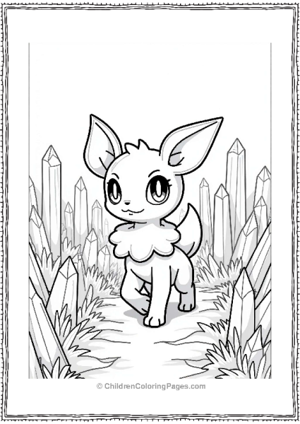 Espeon Among Giant Crystals Free PDF Printable