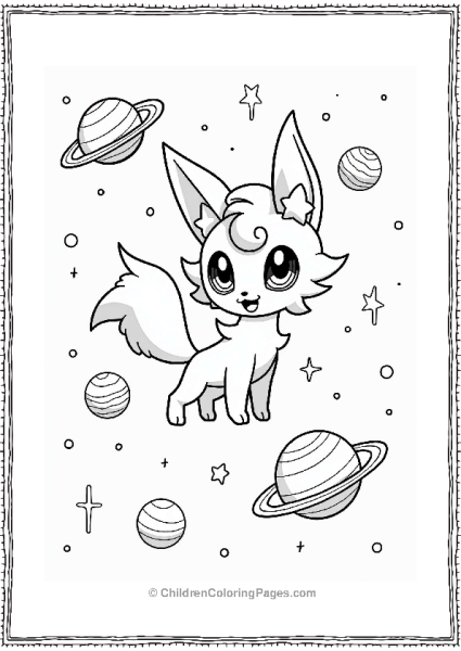 Espeon Floating In A Galaxy Free PDF Printable