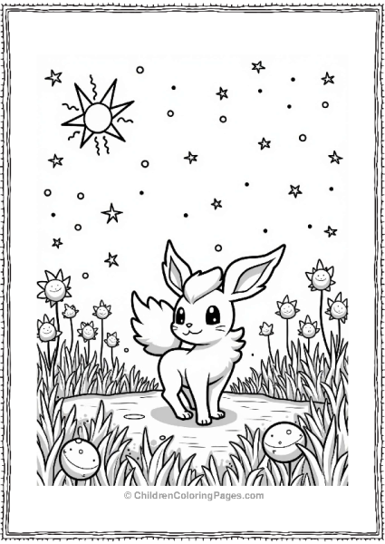 Espeon In A Celestial Garden Free PDF Printable
