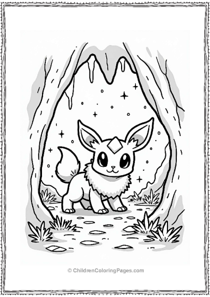 Espeon In A Magical Cave Free PDF Printable