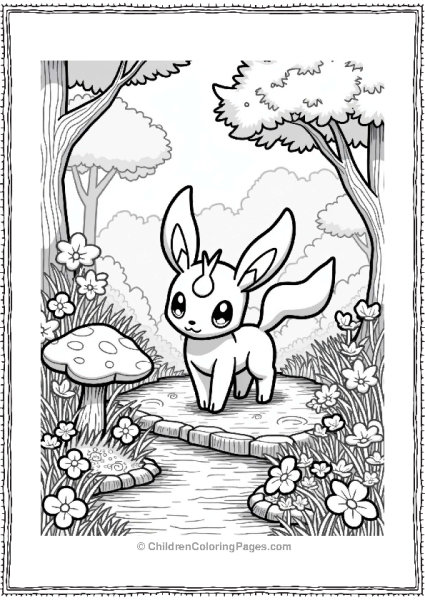 Espeon In A Magical Forest Free PDF Printable