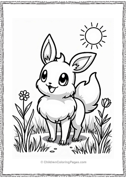 Espeon In A Sunny Meadow Free PDF Printable
