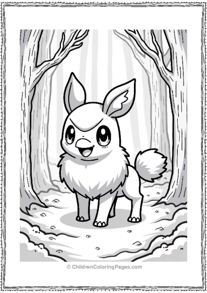 Espeon In A Winter Forest Free PDF Printable
