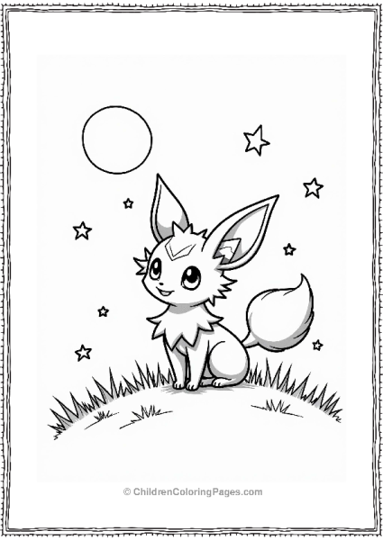 Espeon On A Starry Hill Free PDF Printable