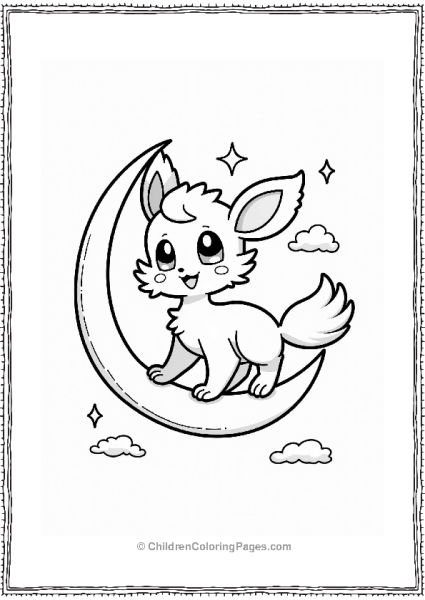 Espeon Playing With The Moon Free PDF Printable